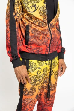 Paisley Gradient Ombre Track Suit Set -Victorious ST803 RED 5