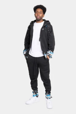 Paint Splatter Fleece Tracksuit -Victorious ST806 BSK 6