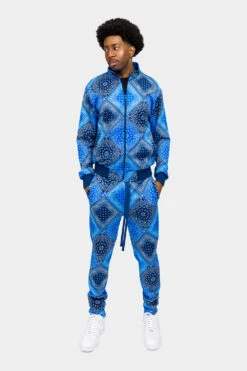 All Over Bandana Pattern Track Suit -Victorious ST867 NVY 5