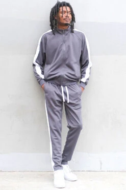Essential Side Stripe Track Suit -Victorious ST868 CHC 1