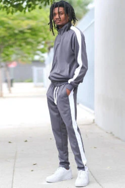 Essential Side Stripe Track Suit -Victorious ST868 CHC 2