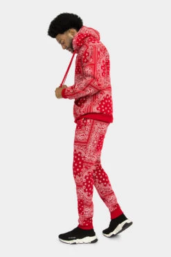 Bandana Paisley Fleece Tracksuit -Victorious ST875 RED 2