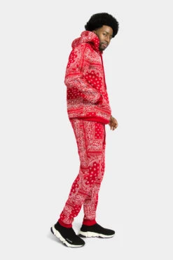 Bandana Paisley Fleece Tracksuit -Victorious ST875 RED 4