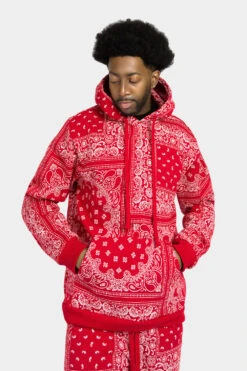 Bandana Paisley Fleece Tracksuit -Victorious ST875 RED 6