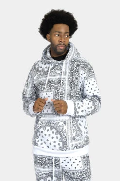 Bandana Paisley Fleece Tracksuit -Victorious ST875 WHT 6