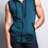 Lightweight Sleeveless Contrast Hoodie 2 Lightweight Sleeveless Contrast Hoodie -Victorious TH890 2