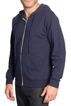 Men's French Terry Zip Down Hoodie -Victorious TH891 NVY 2
