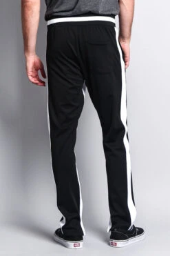 Men's Slim Fit Dual Stripe Track Pants -Victorious TR513 BLK 3