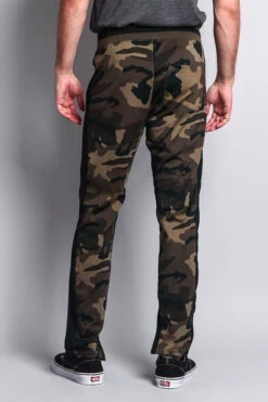 Men's Slim Fit Dual Stripe Track Pants -Victorious TR513 CAM 3