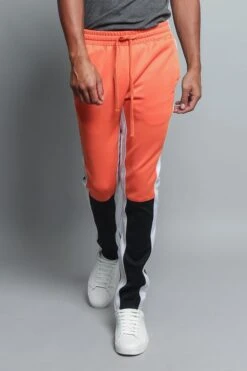 Men's Color Blocked Track Pants 32 Men's Color Blocked Track Pants -Victorious TR523 ORG 5
