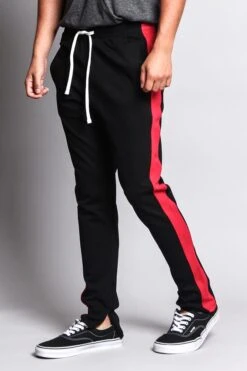 Premium Stretch Slim Fit Striped Track Pants -Victorious TR526 BRD 2