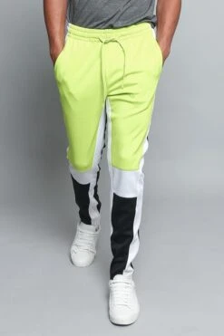 Tri Colored Color Blocked Track Pants -Victorious TR540 FZN 5