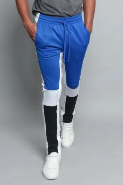Tri Colored Color Blocked Track Pants -Victorious TR540 RBL 1