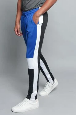 Tri Colored Color Blocked Track Pants -Victorious TR540 RBL 2