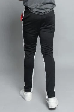 Tri Colored Color Blocked Track Pants -Victorious TR540 RED 3