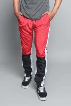 Tri Color Windbreaker Track Pants 38 Tri Color Windbreaker Track Pants -Victorious TR543 RED 5