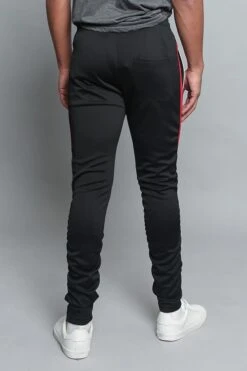 Scrunched Bungee Double Striped Track Pants -Victorious TR546 BLK 3