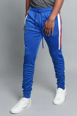 Scrunched Bungee Double Striped Track Pants -Victorious TR546 RBL 2