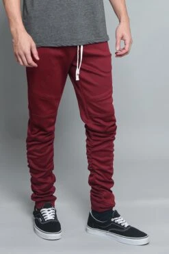 Scrunched Skinny Fit Track Pants -Victorious TR547 BRG 4