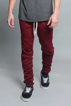 Scrunched Skinny Fit Track Pants -Victorious TR547 BRG 5