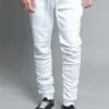 Scrunched Skinny Fit Track Pants 1 Scrunched Skinny Fit Track Pants -Victorious TR547 WHT 1