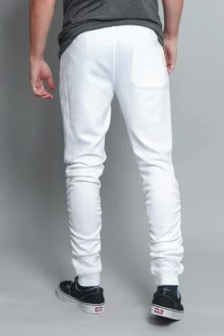 Scrunched Skinny Fit Track Pants -Victorious TR547 WHT 3
