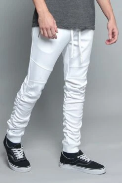 Scrunched Skinny Fit Track Pants -Victorious TR547 WHT 4
