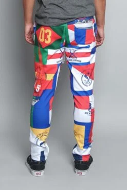 Sailing Flag Track Pants -Victorious TR572 WHT 3