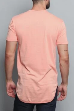 Solid Color Long Length Curved Hem T-Shirt -Victorious TS270 CRL 3