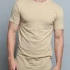 Solid Color Long Length Curved Hem T-Shirt -Victorious TS270 KHK 1