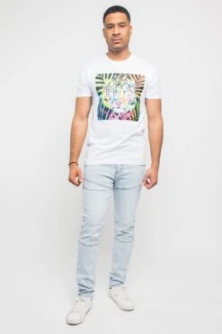 Colorful Tiger Savage T- Shirt -Victorious TS342 WHT 5
