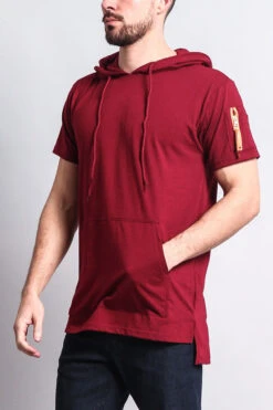 Hooded MA-1 Bomber Flight Style T-Shirt -Victorious TS7019 BRG 2