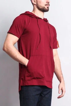 Hooded MA-1 Bomber Flight Style T-Shirt -Victorious TS7019 BRG 4