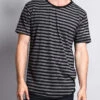 Mineral Wash Stripe T-Shirt -Victorious TS7050 BLK 1
