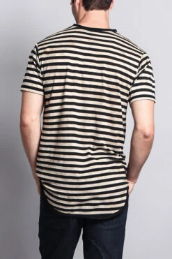 Mineral Wash Stripe T-Shirt -Victorious TS7050 KHK 3