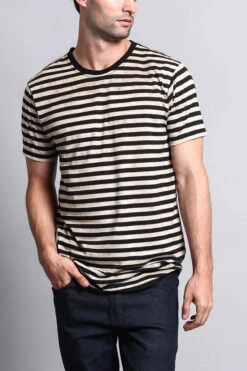 Mineral Wash Stripe T-Shirt -Victorious TS7050 KHK 5
