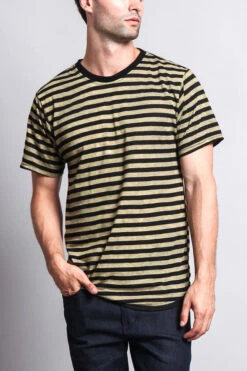 Mineral Wash Stripe T-Shirt -Victorious TS7050 OLV 5
