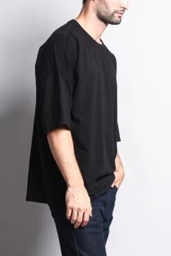 Men's Basic Overly Over Sized T-Shirt -Victorious TS7051 BLK 4