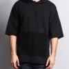 Men's Over Sized Hooded T-Shirt With Extended Hem