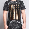 Metallic American Flag Marble Print T-Shirt -Victorious TS7053 BLG 1