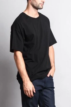 Men's Basic Over Sized T-Shirt -Victorious TS7066 BLK 4
