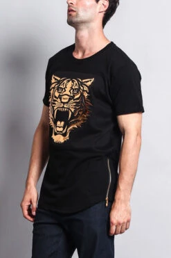 3D Metallic Embossed Tiger T-Shirt -Victorious TS7075 BLG 2