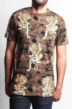 Camo Tiger T-Shirt -Victorious TS7204 OLV 1