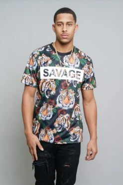3D Savage Tiger Print T-Shirt
