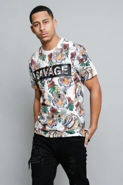 3D Savage Tiger Print T-Shirt -Victorious TS7283 OFF 2