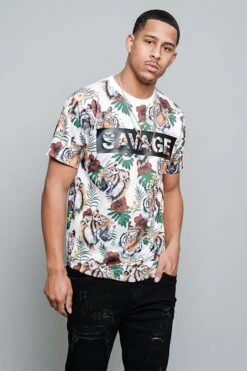 3D Savage Tiger Print T-Shirt -Victorious TS7283 OFF 4