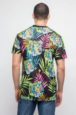 Colorful Floral Tiger T-Shirt 15 Colorful Floral Tiger T-Shirt -Victorious TS7338 BLK 3