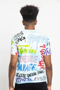 Tie Dye Graffiti T-Shirt 16 Tie Dye Graffiti T-Shirt -Victorious TS7351 BLU 3