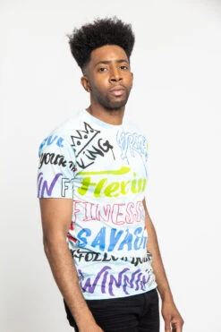 Tie Dye Graffiti T-Shirt 17 Tie Dye Graffiti T-Shirt -Victorious TS7351 BLU 4