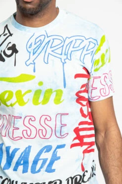 Tie Dye Graffiti T-Shirt 19 Tie Dye Graffiti T-Shirt -Victorious TS7351 BLU 6